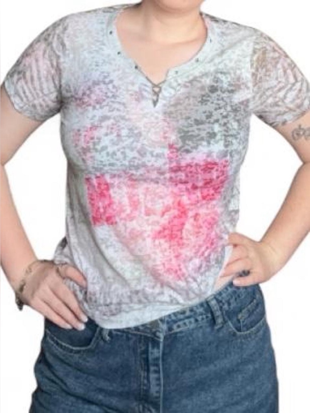 Vintage Les Collections Mat Y2K "Beach" Graphic Top // Size Petite Small